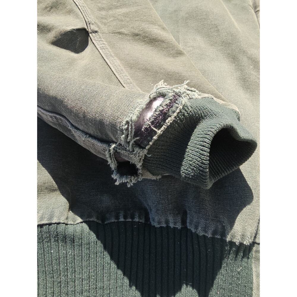 VINTAGE Carhartt Jacket Men Green Santa Fe J14 SPC Sun Faded Distressed Spruce - Picture 3 of 11